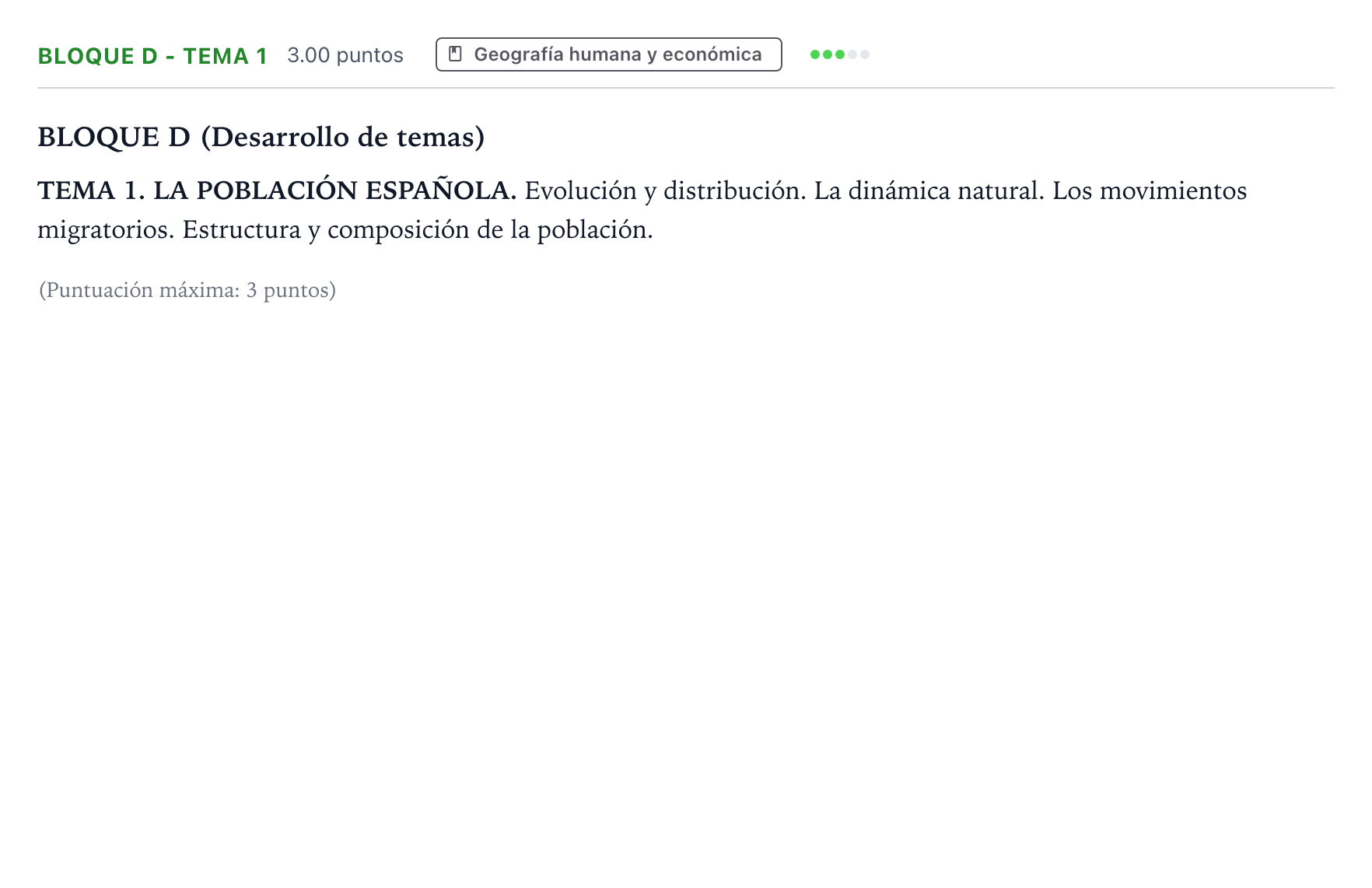 Enunciado: Bloque D - Tema 1 · Geografía PAU Andalucía Ordinaria Titular 2023