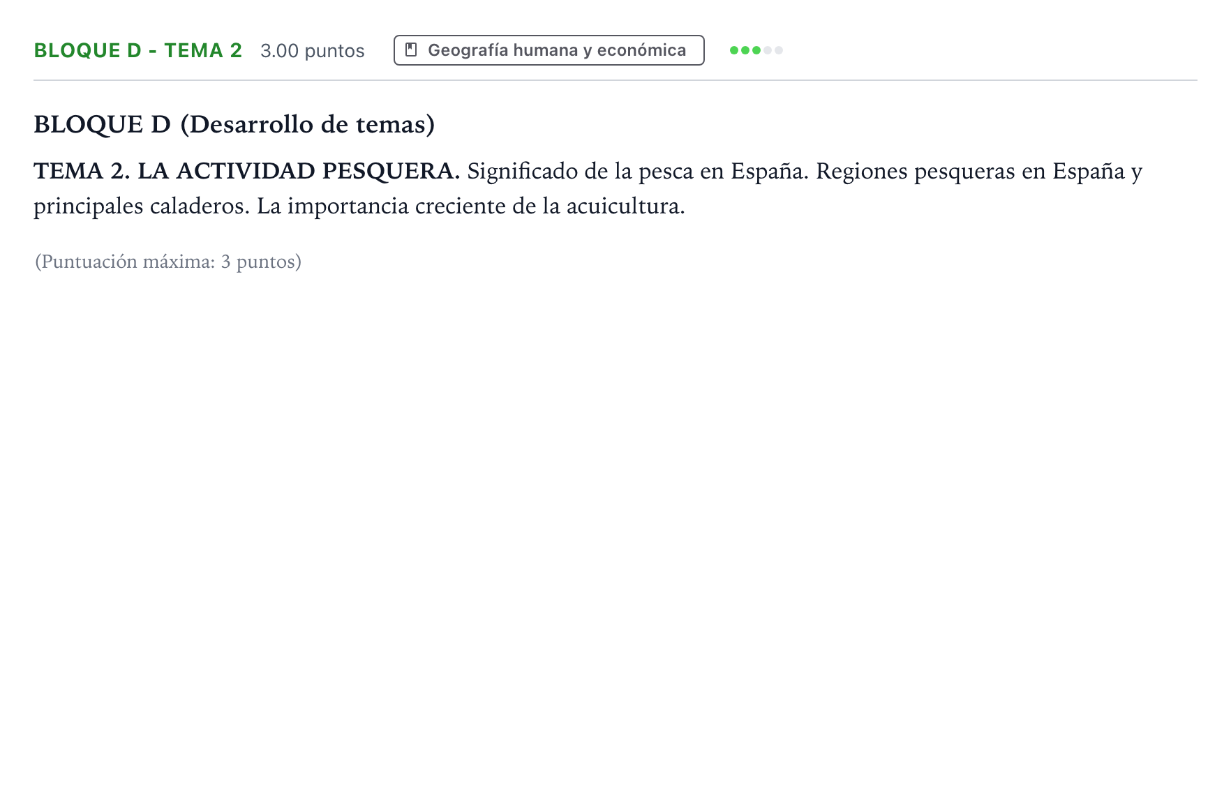 Enunciado: Bloque D - Tema 2 · Geografía PAU Andalucía Ordinaria Titular 2023