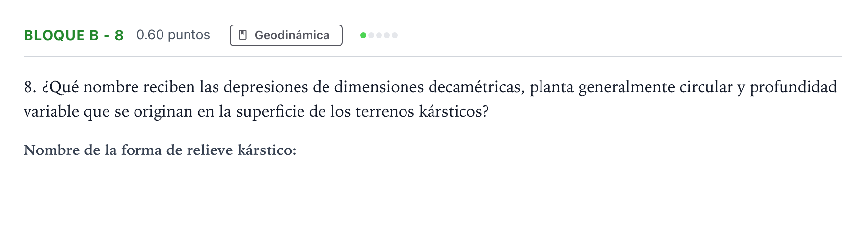Enunciado: Bloque B - 8 · Geología PAU Andalucía Extraordinaria Titular 2023