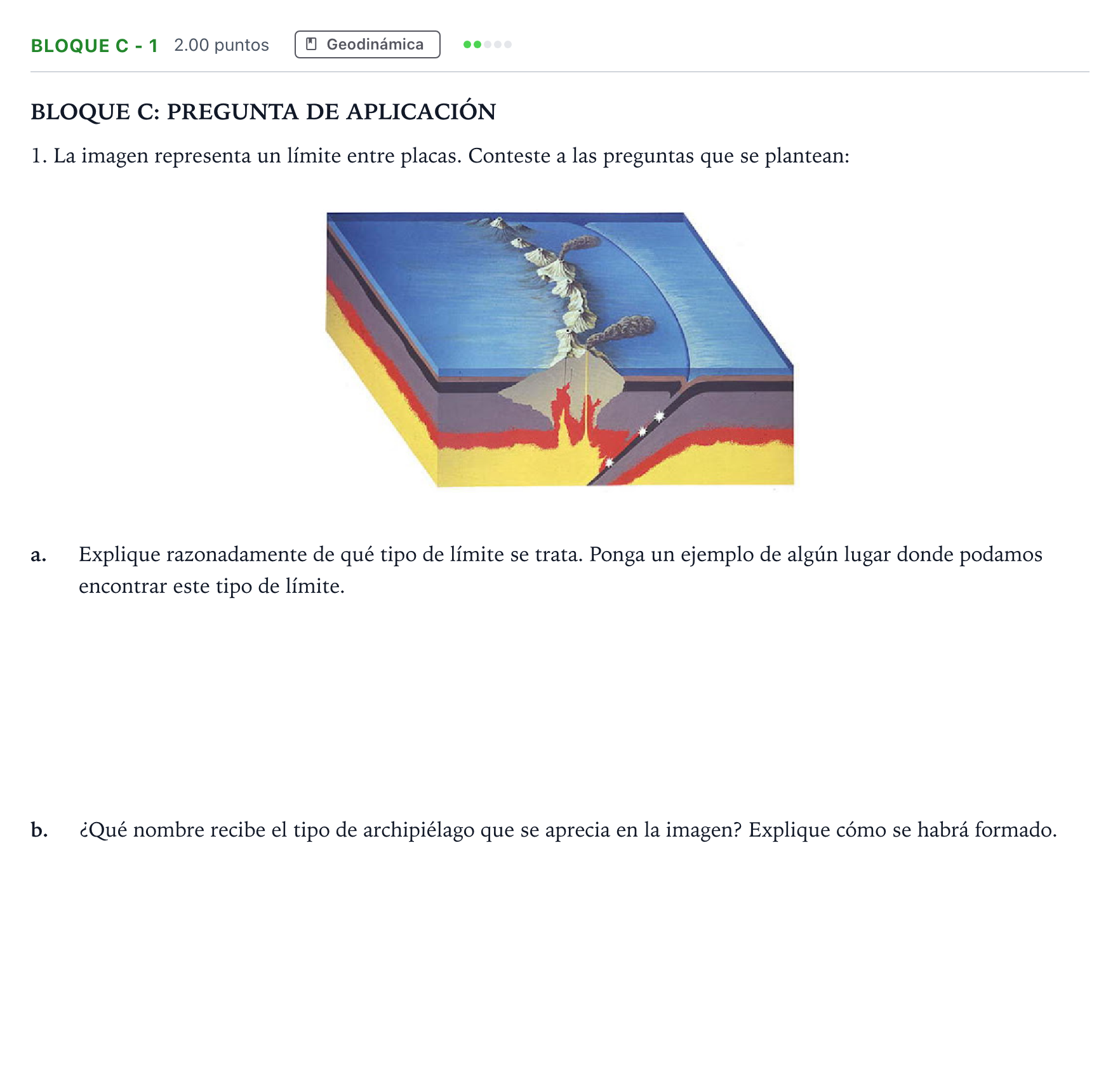 Enunciado: Bloque C - 1 · Geología PAU Andalucía Extraordinaria Titular 2023