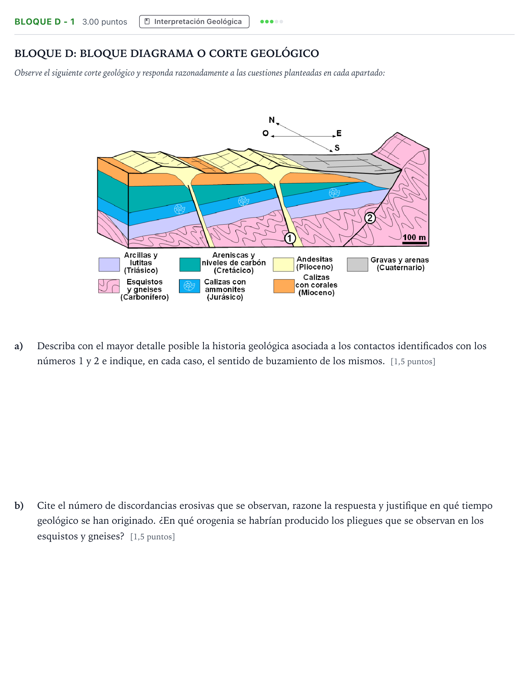 Enunciado: Bloque D - 1 · Geología PAU Andalucía Extraordinaria Titular 2023