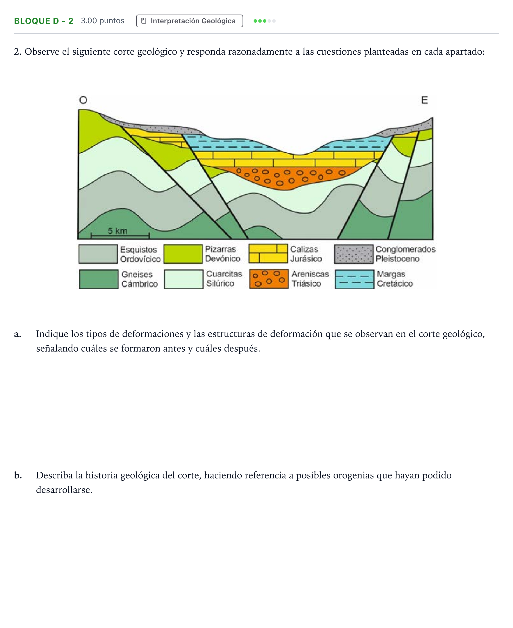 Enunciado: Bloque D - 2 · Geología PAU Andalucía Extraordinaria Titular 2023