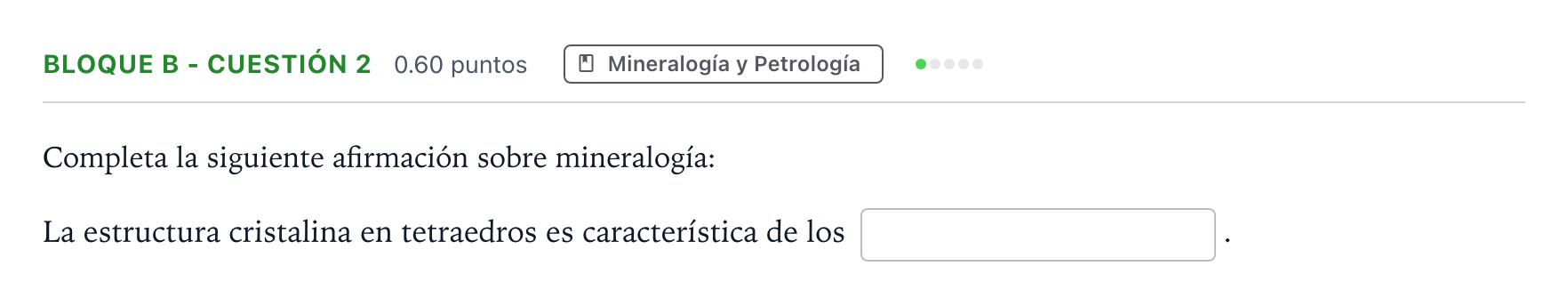 Enunciado: Bloque B - Cuestión 2 · Geología PAU Andalucía Ordinaria Reserva 2023