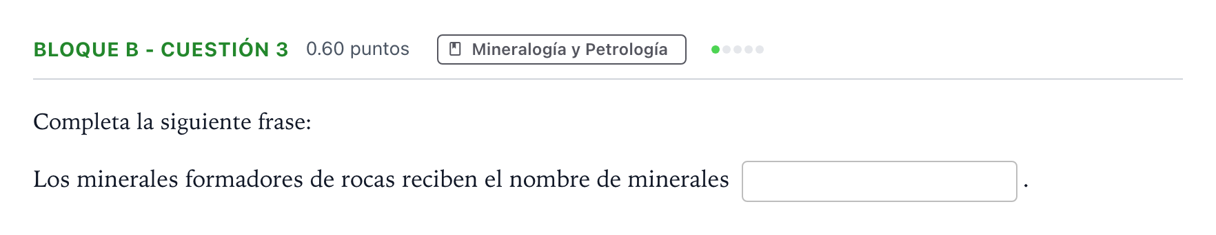 Enunciado: Bloque B - Cuestión 3 · Geología PAU Andalucía Ordinaria Reserva 2023