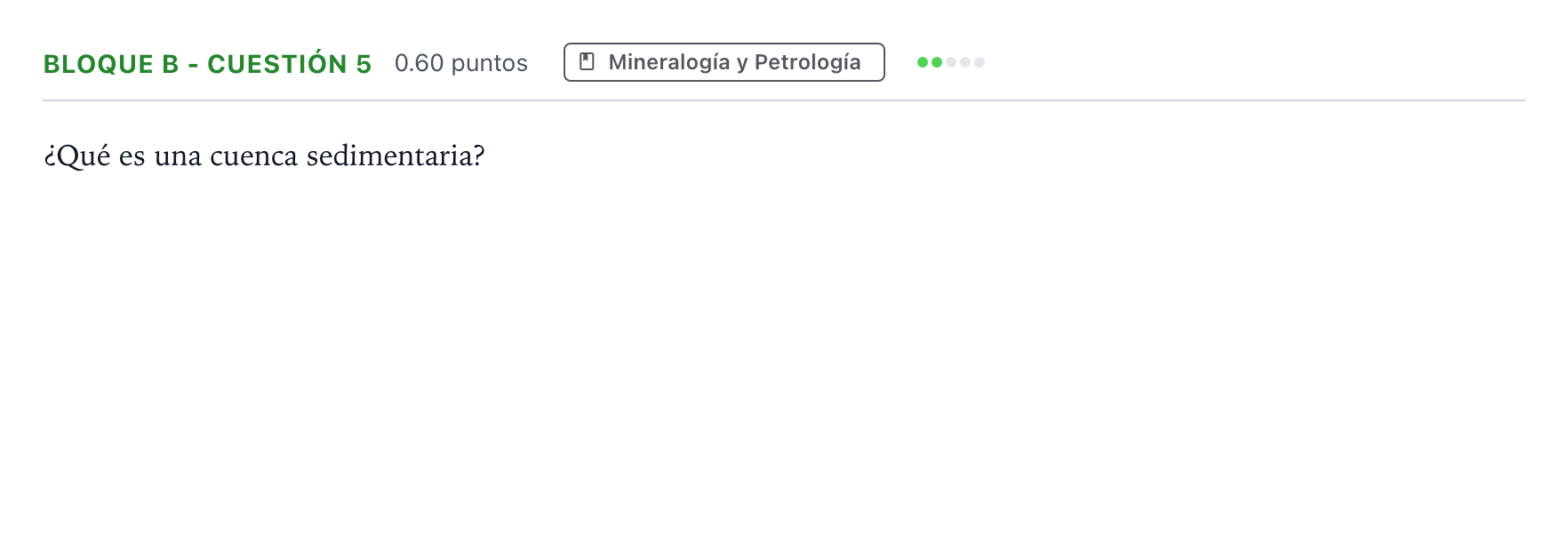 Enunciado: Bloque B - Cuestión 5 · Geología PAU Andalucía Ordinaria Reserva 2023