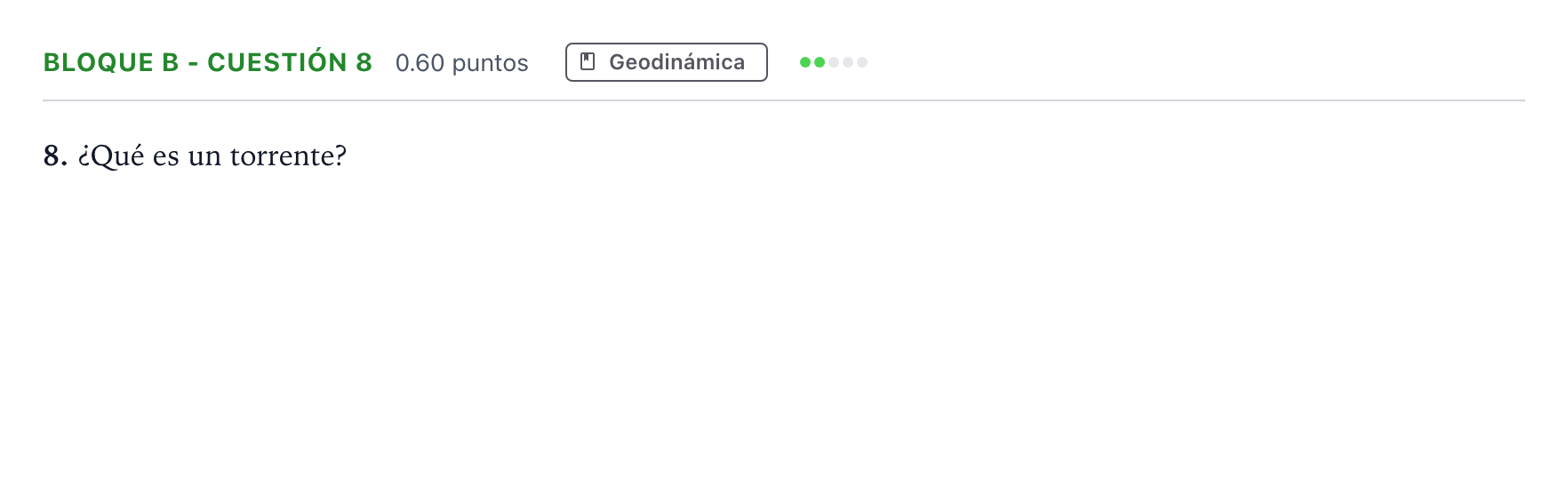 Enunciado: Bloque B - Cuestión 8 · Geología PAU Andalucía Ordinaria Reserva 2023