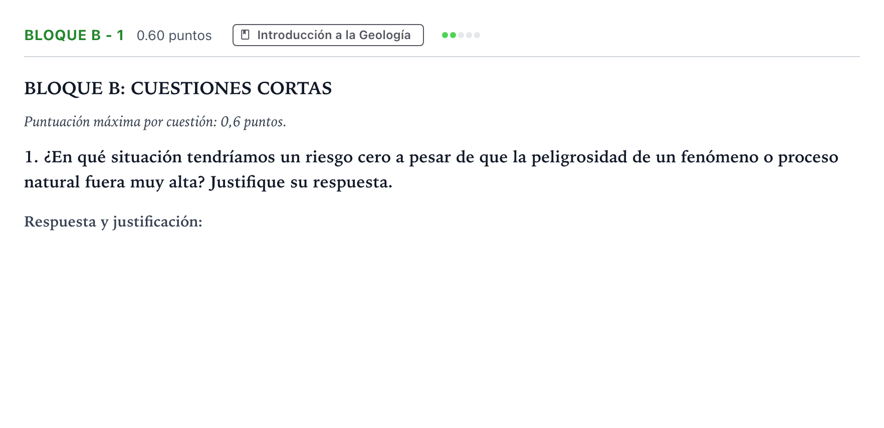 Enunciado: Bloque B - 1 · Geología PAU Andalucía Ordinaria Suplente 2023