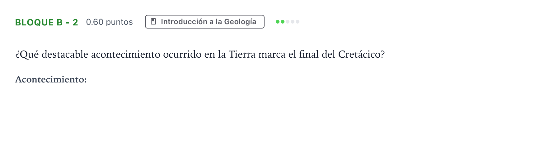 Enunciado: Bloque B - 2 · Geología PAU Andalucía Ordinaria Titular 2023