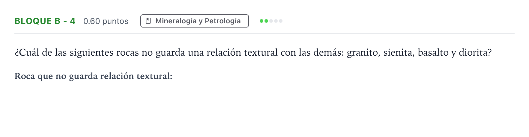 Enunciado: Bloque B - 4 · Geología PAU Andalucía Ordinaria Titular 2023