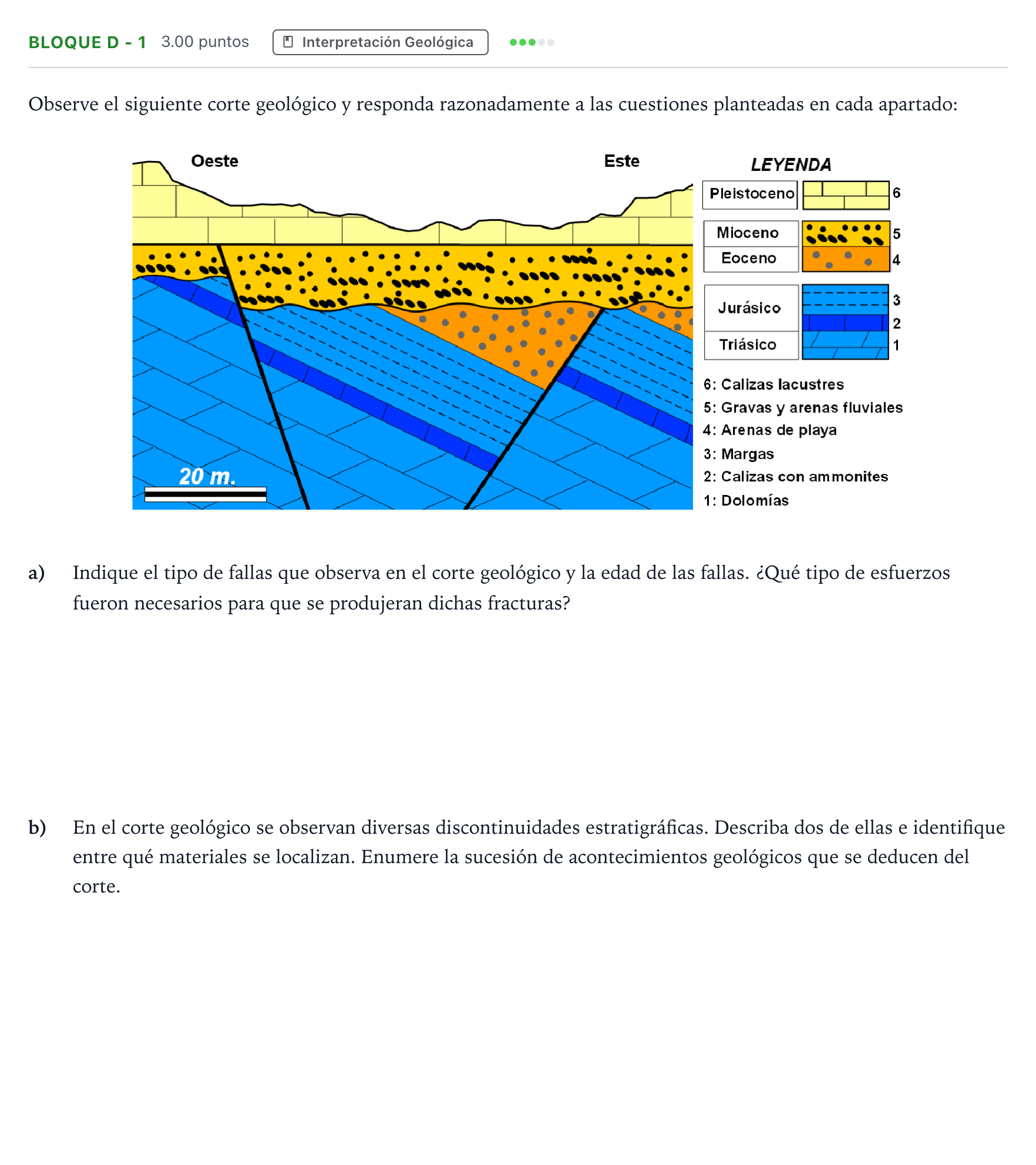 Enunciado: Bloque D - 1 · Geología PAU Andalucía Ordinaria Titular 2023