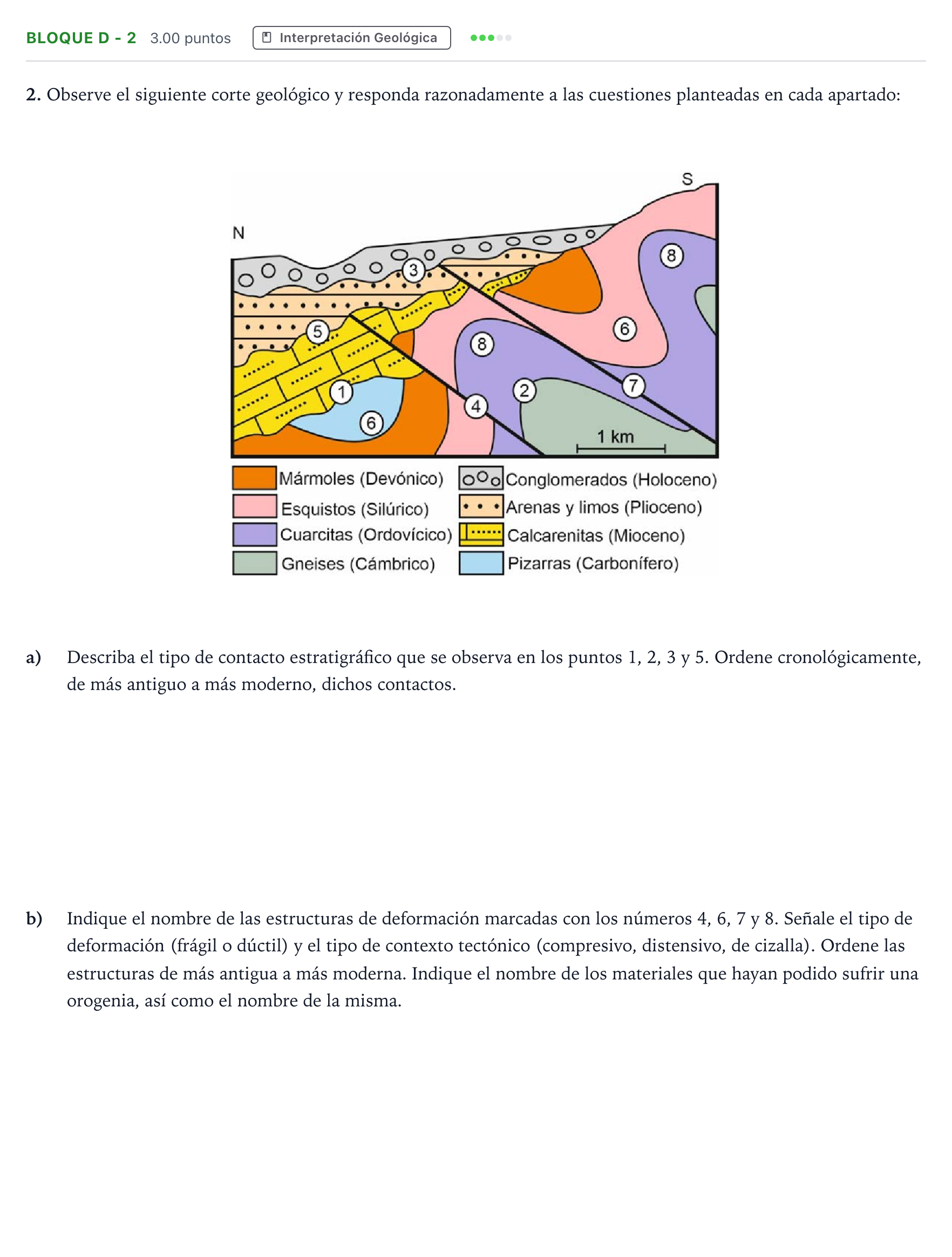 Enunciado: Bloque D - 2 · Geología PAU Andalucía Ordinaria Titular 2023