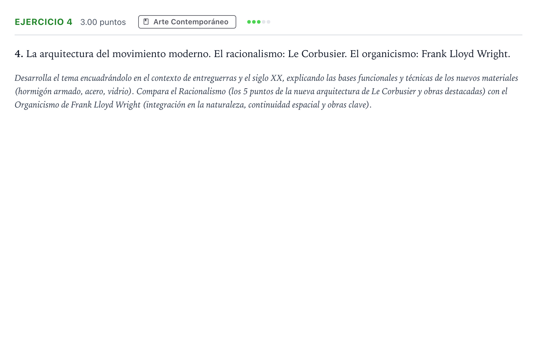 Enunciado: Problema 4 · Historia del Arte PAU Andalucía Extraordinaria Suplente 2023