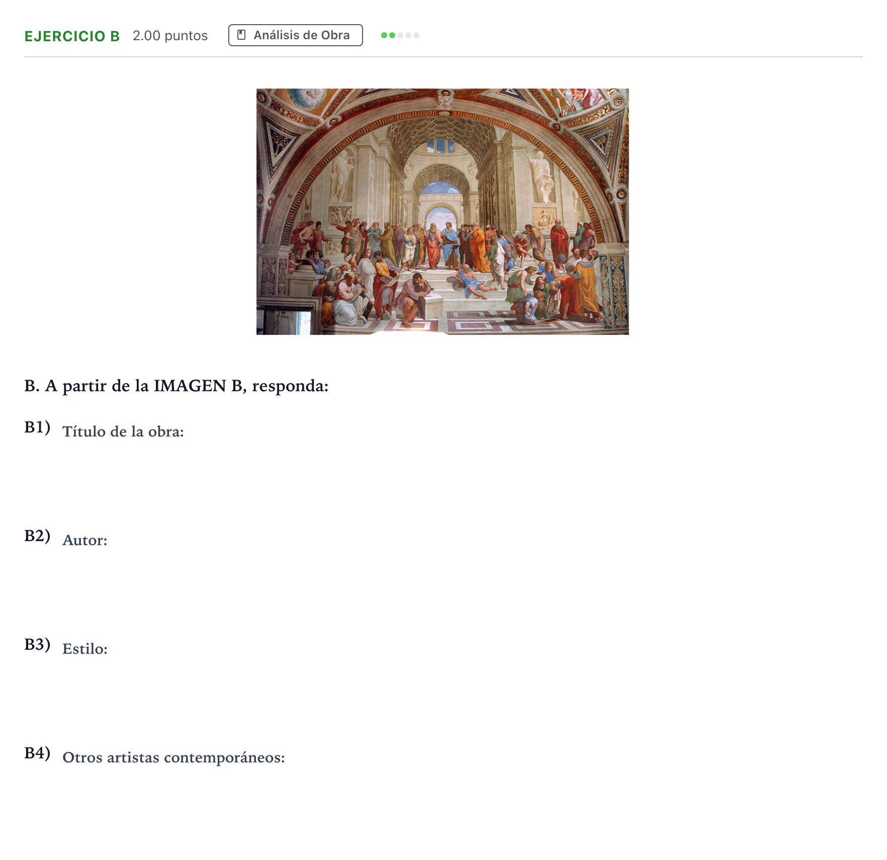Enunciado: Ejercicio B · Historia del Arte PAU Andalucía Ordinaria Suplente 2023