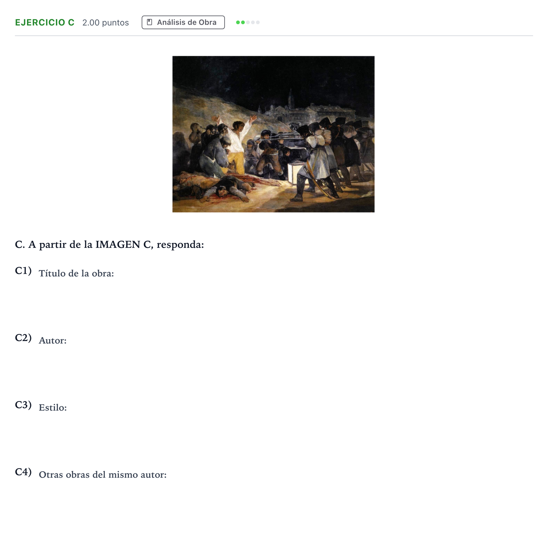 Enunciado: Ejercicio C · Historia del Arte PAU Andalucía Ordinaria Suplente 2023