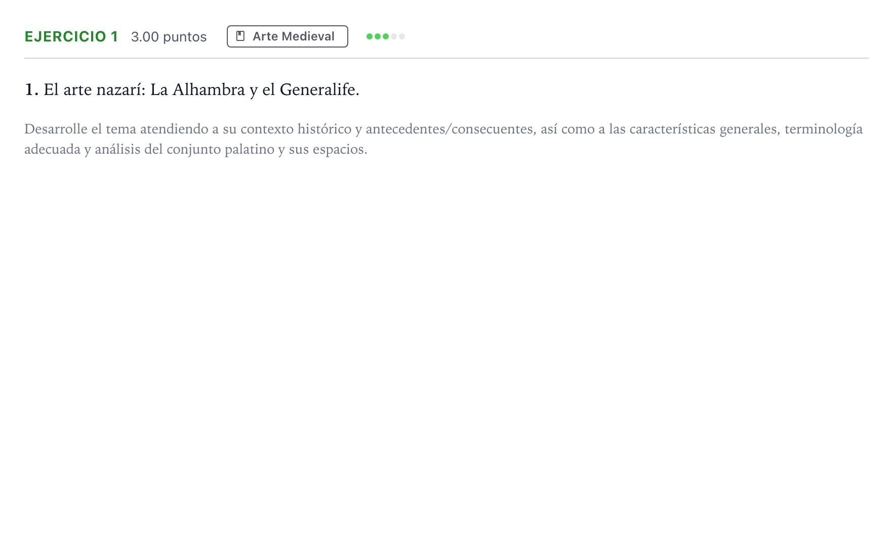 Enunciado: Problema 1 · Historia del Arte PAU Andalucía Ordinaria Titular 2023