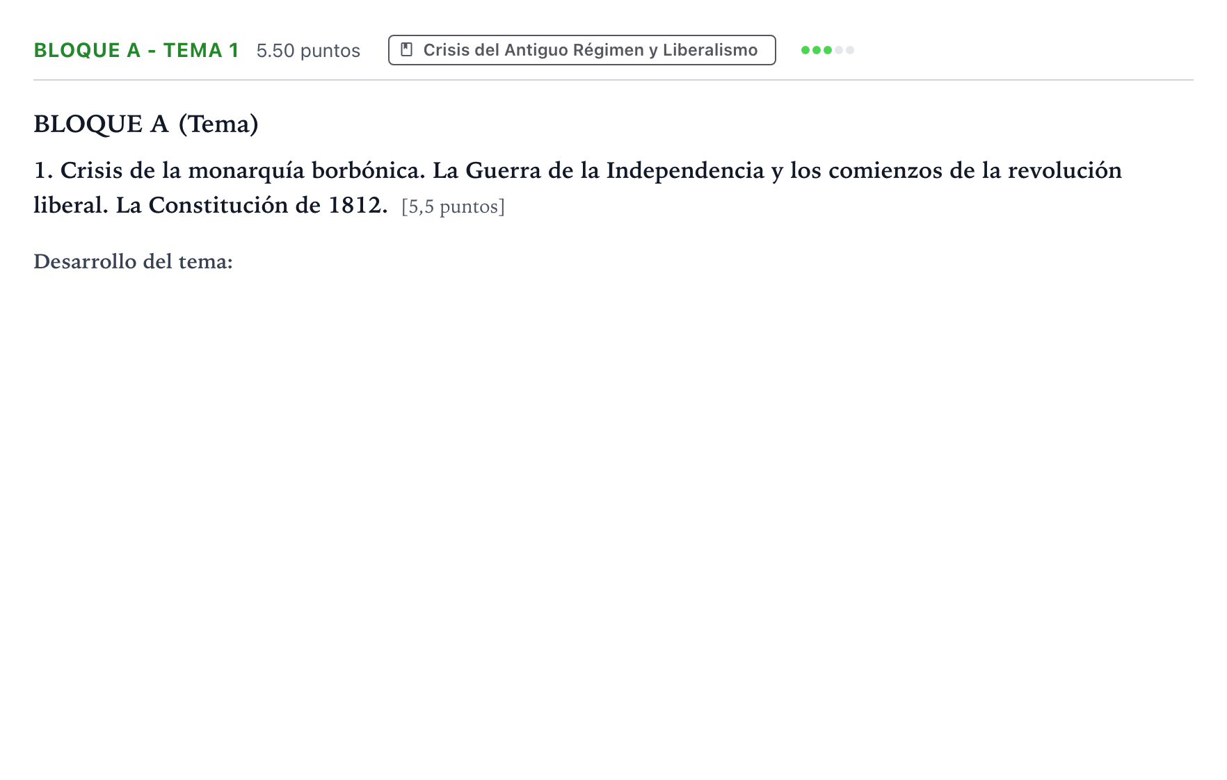 Enunciado: Bloque A - Tema 1 · Historia de España PAU Andalucía Ordinaria Titular 2023