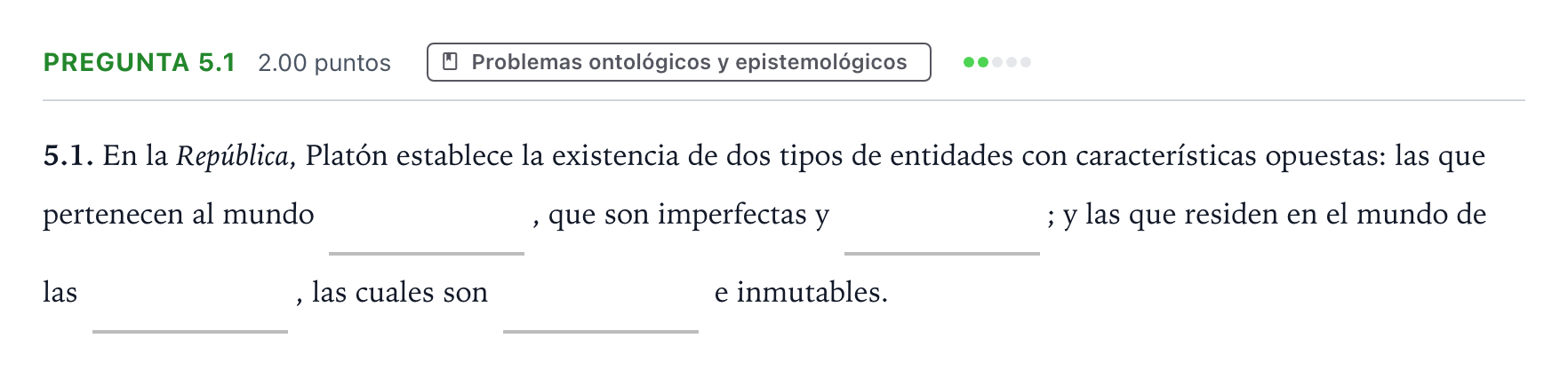 Enunciado: Pregunta 5.1 · Historia de la Filosofía PAU Andalucía Extraordinaria Titular 2023