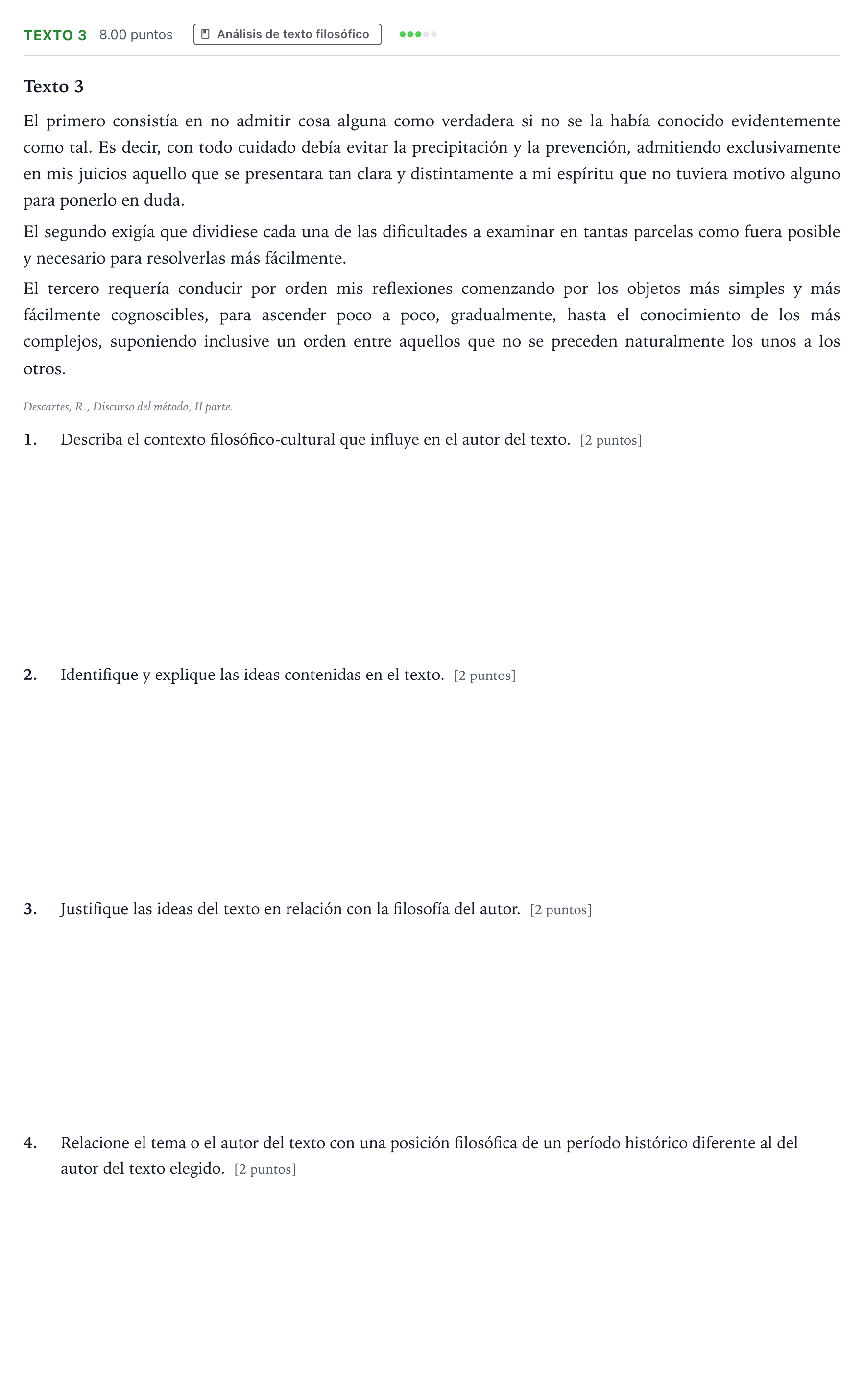 Enunciado: Ejercicio Texto 3 · Historia de la Filosofía PAU Andalucía Extraordinaria Titular 2023