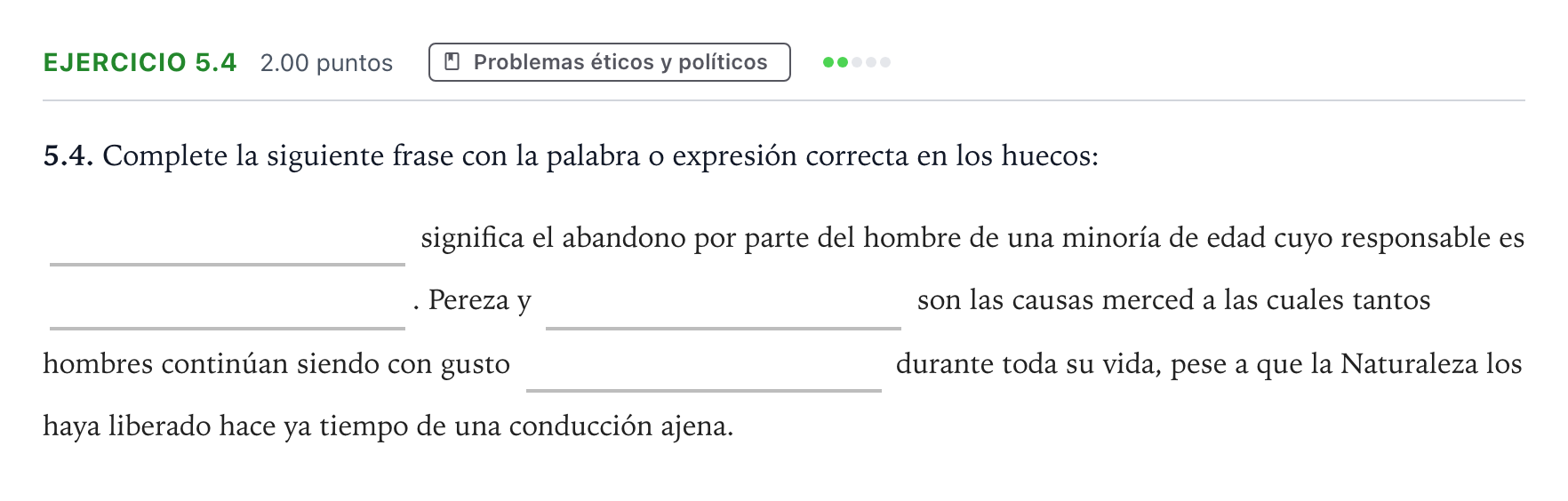 Enunciado: Ejercicio 5.4 · Historia de la Filosofía PAU Andalucía Ordinaria Reserva 2023
