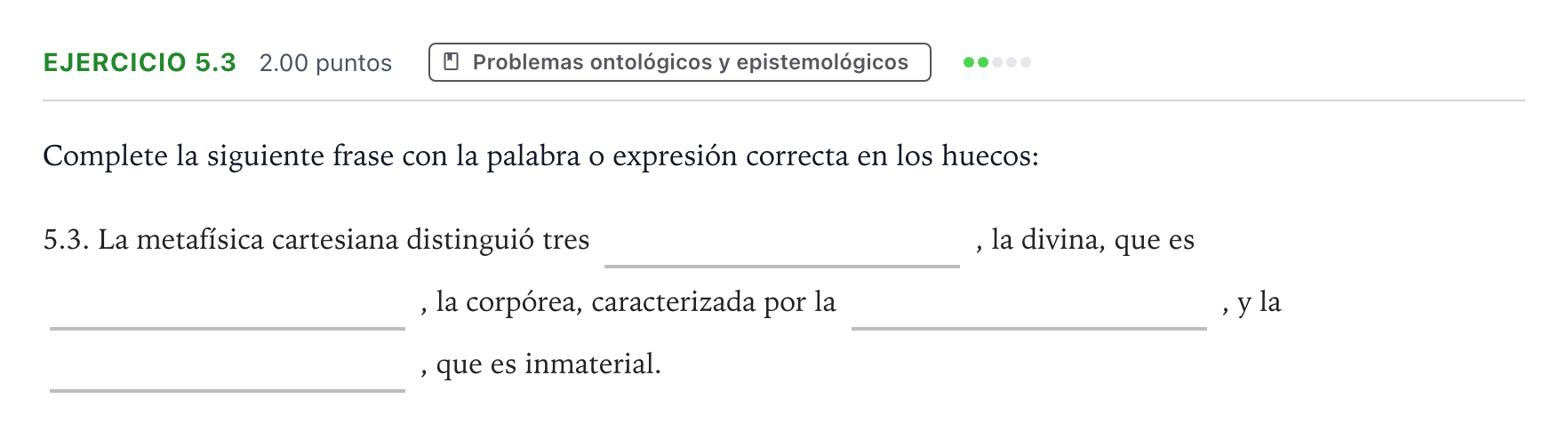Enunciado: Ejercicio 5.3 · Historia de la Filosofía PAU Andalucía Ordinaria Suplente 2023