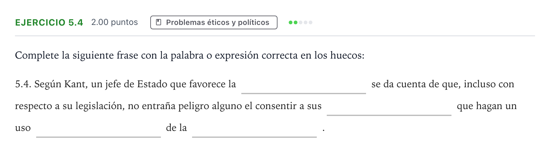 Enunciado: Ejercicio 5.4 · Historia de la Filosofía PAU Andalucía Ordinaria Suplente 2023