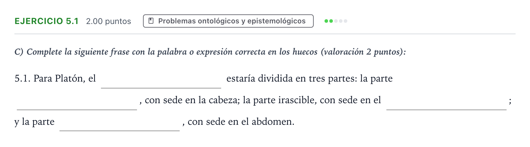 Enunciado: Ejercicio 5.1 · Historia de la Filosofía PAU Andalucía Ordinaria Titular 2023