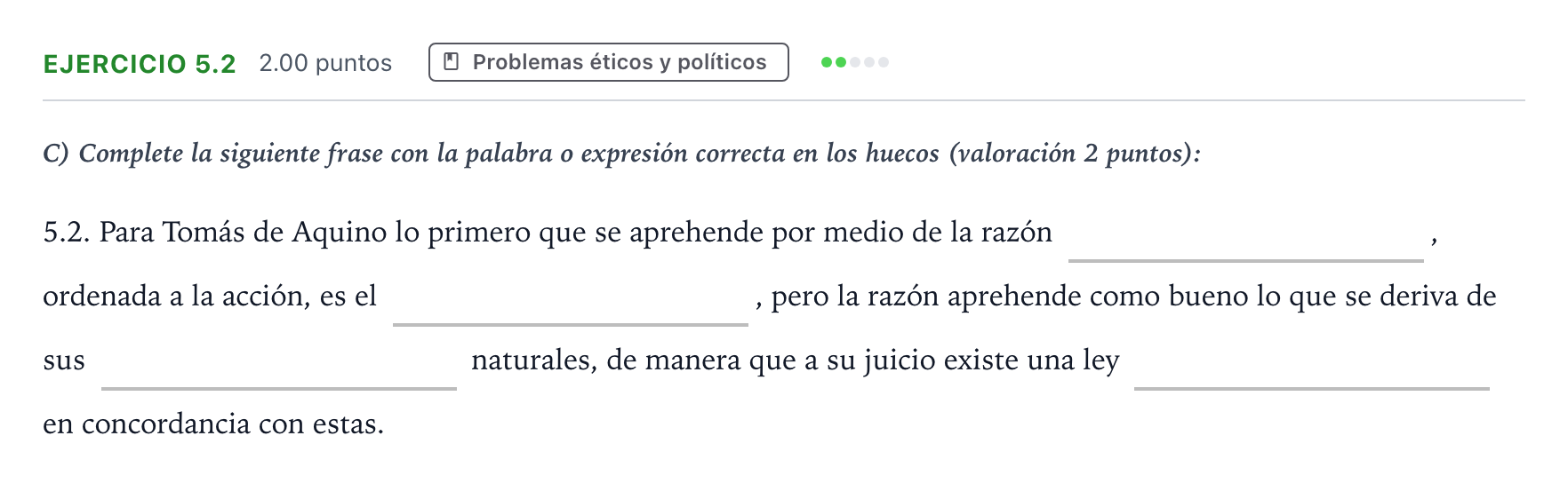 Enunciado: Ejercicio 5.2 · Historia de la Filosofía PAU Andalucía Ordinaria Titular 2023