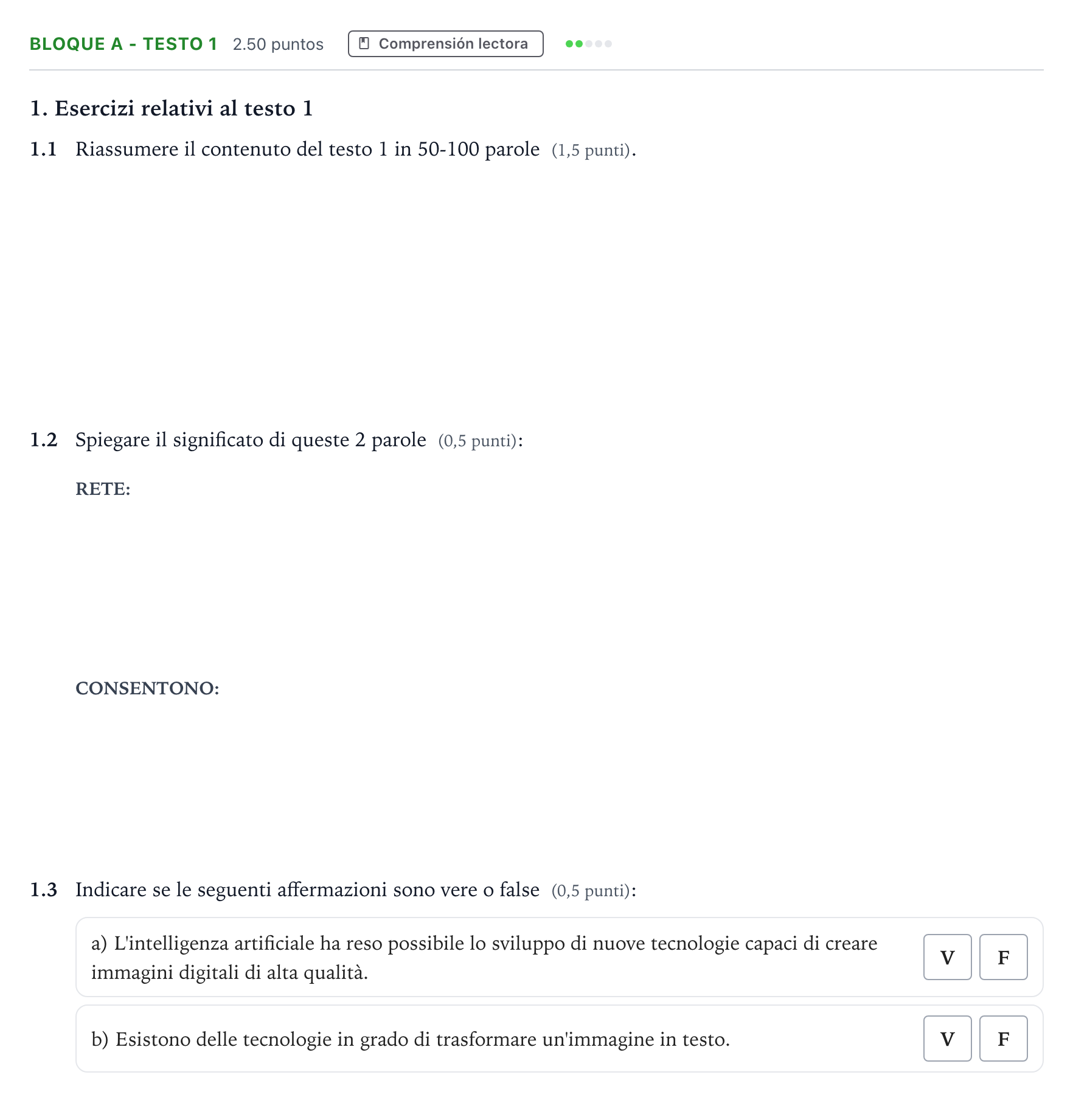Enunciado: Bloque A - Testo 1 · Italiano PAU Andalucía Ordinaria Suplente 2023