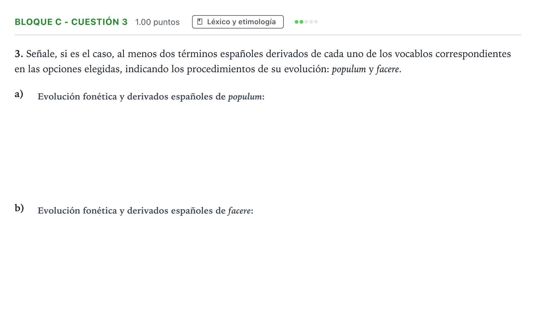 Enunciado: Bloque C - Cuestión 3 · Latín II PAU Andalucía Extraordinaria Titular 2023