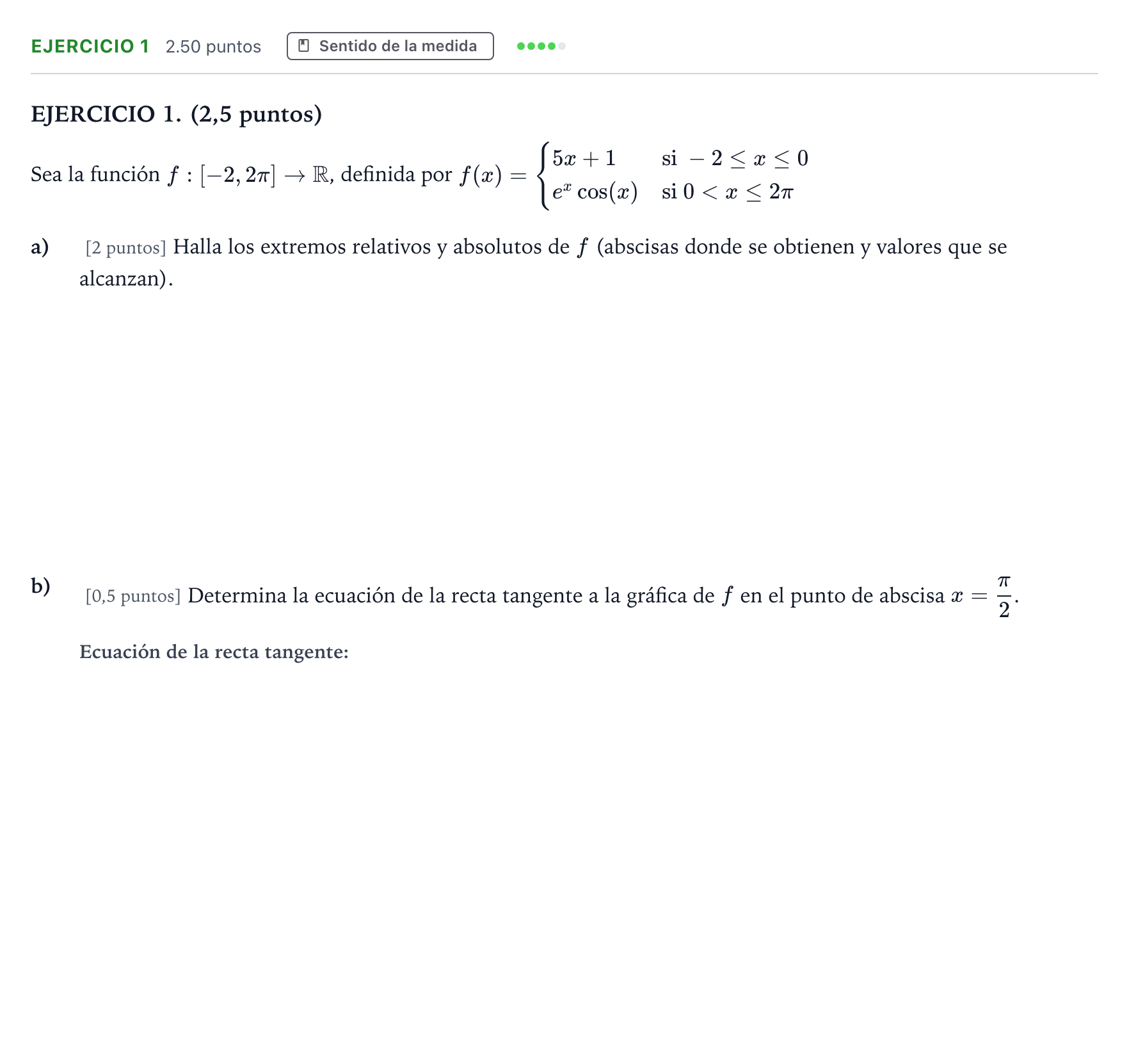 Enunciado: EJERCICIO 1 · Matemáticas II PAU Andalucía Extraordinaria Titular 2023