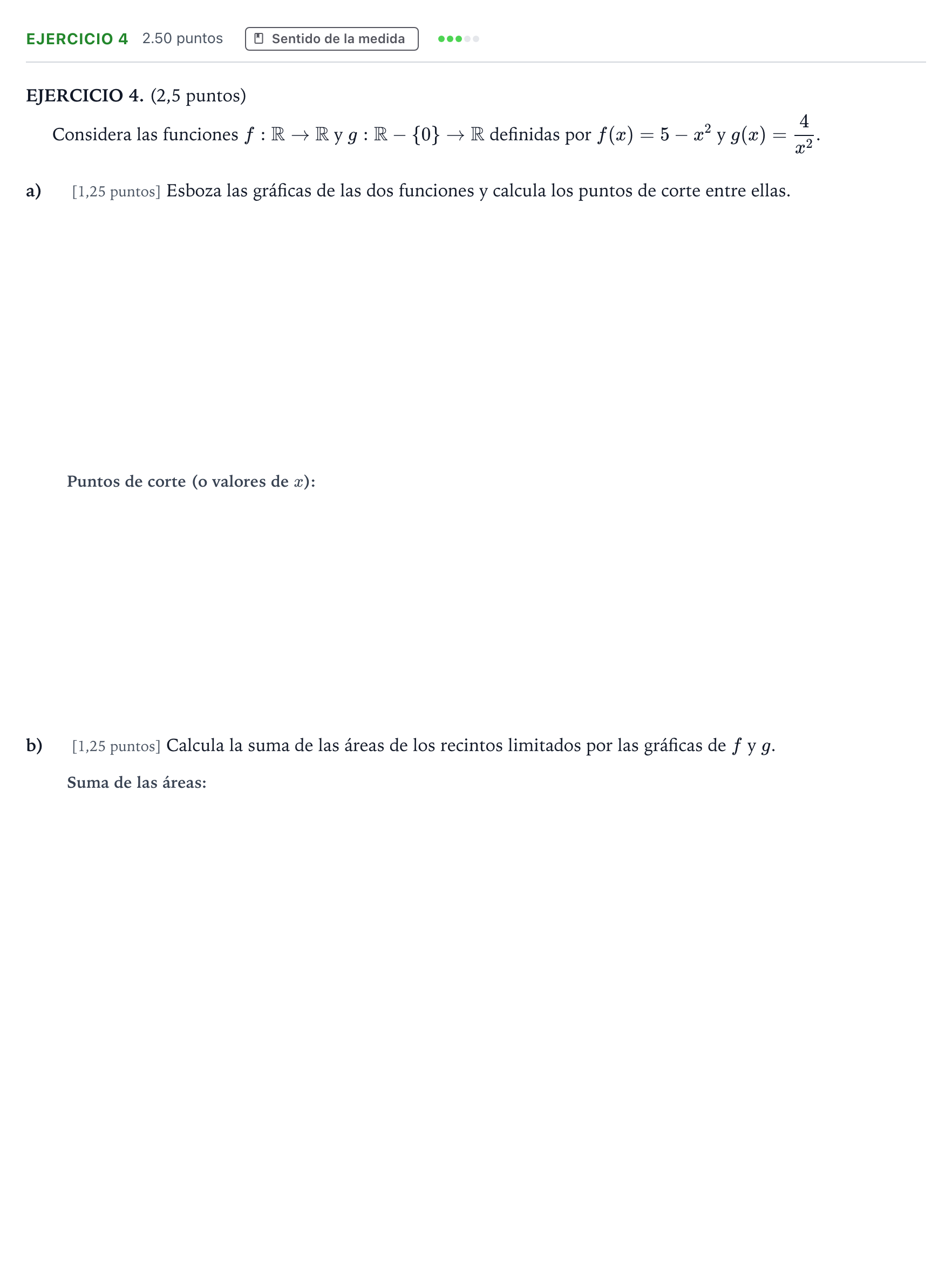 Enunciado: EJERCICIO 4 · Matemáticas II PAU Andalucía Extraordinaria Titular 2023