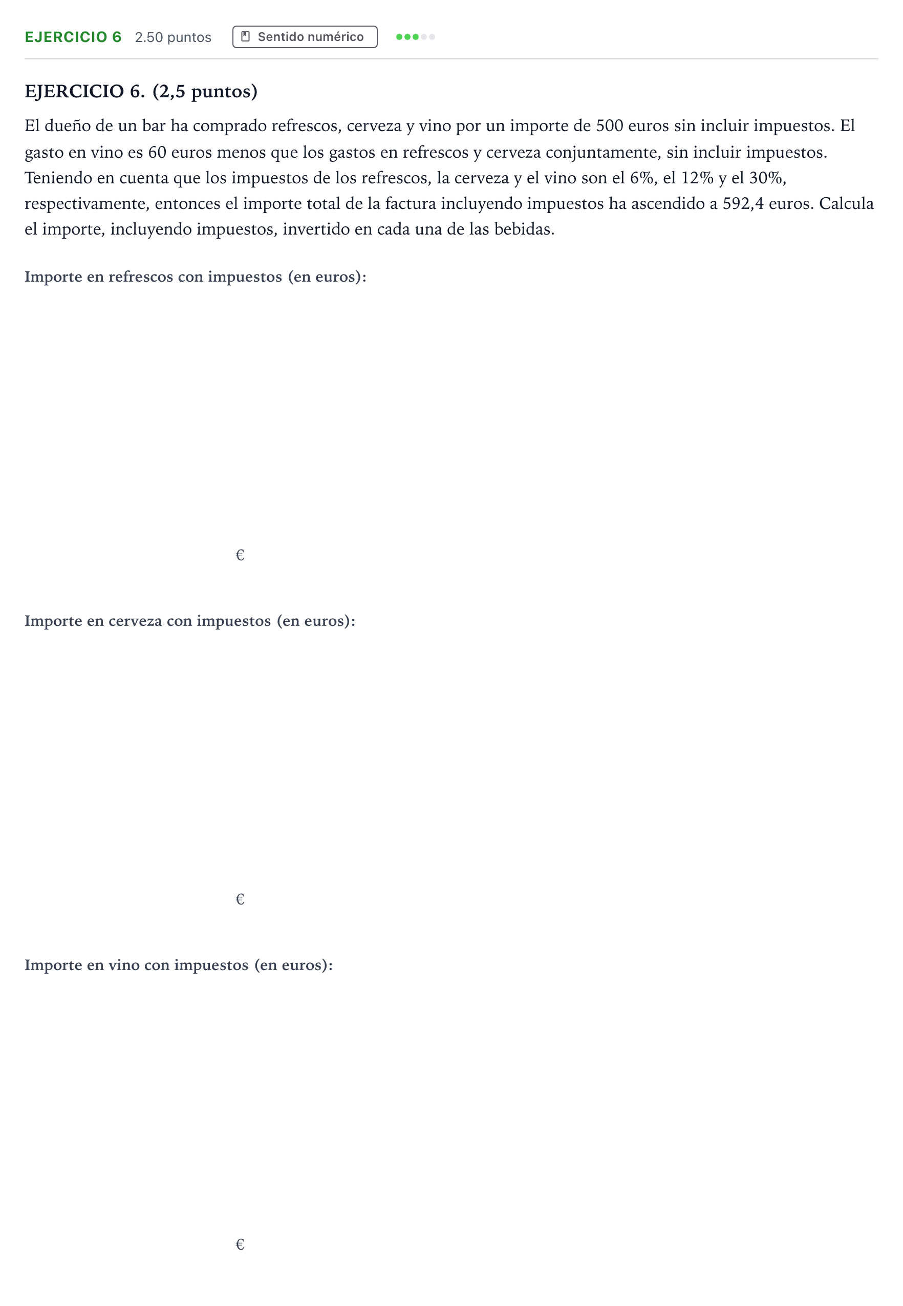 Enunciado: EJERCICIO 6 · Matemáticas II PAU Andalucía Extraordinaria Titular 2023