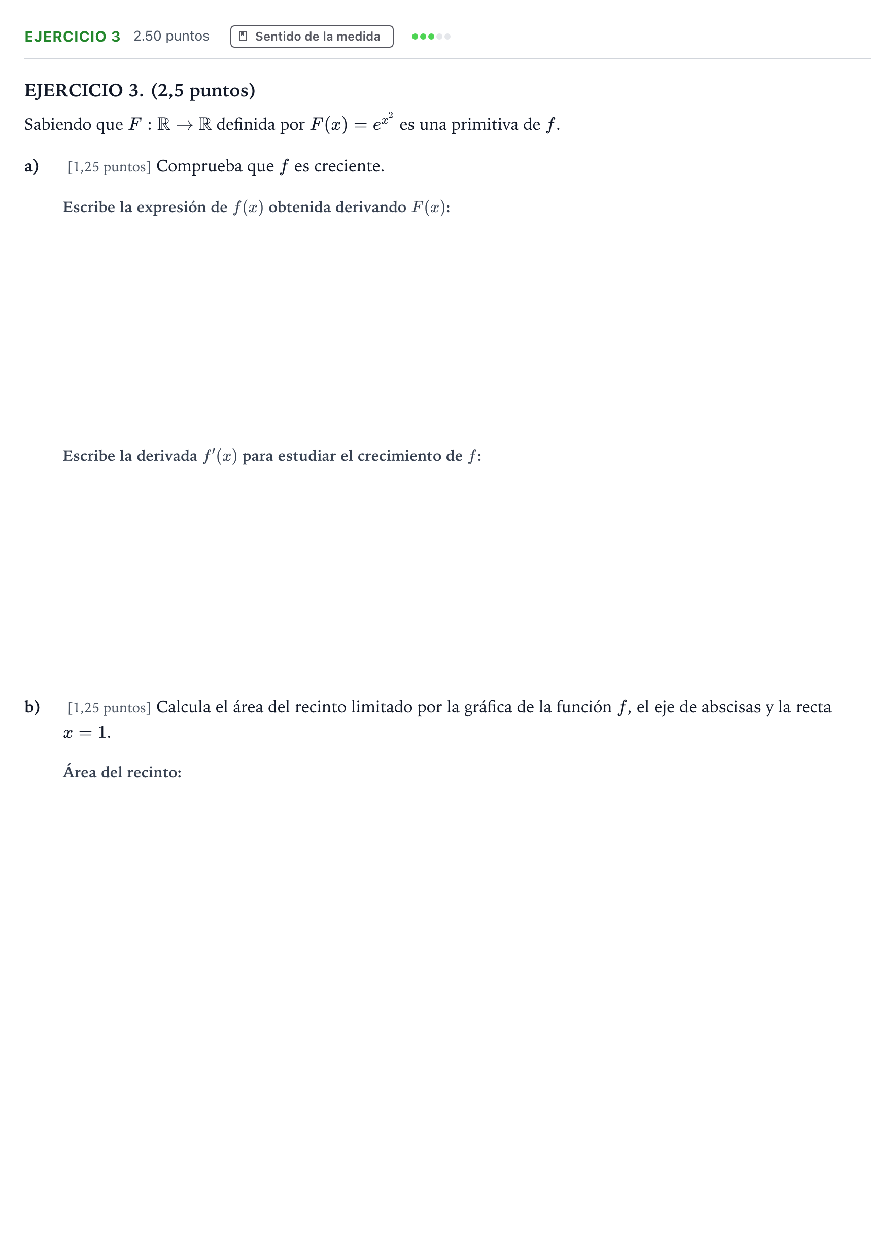 Enunciado: EJERCICIO 3 · Matemáticas II PAU Andalucía Extraordinaria Reserva 2023