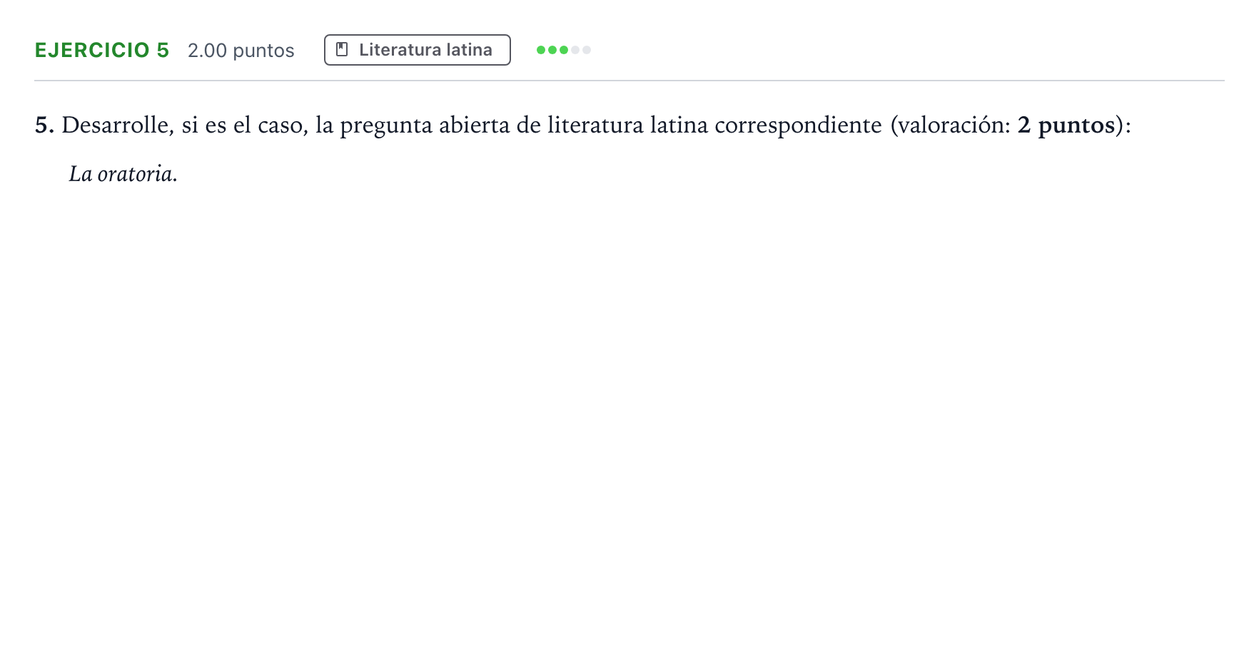 Enunciado: Problema 5 · Latín II PAU Andalucía Ordinaria Suplente 2023