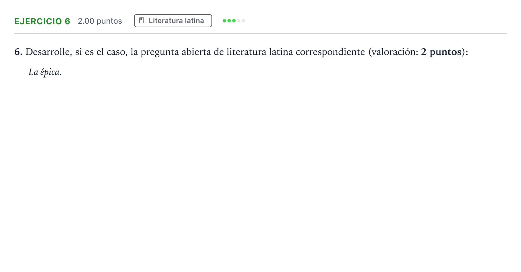 Enunciado: Problema 6 · Latín II PAU Andalucía Ordinaria Suplente 2023
