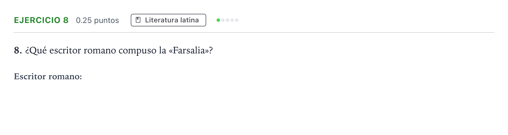 Enunciado: Problema 8 · Latín II PAU Andalucía Ordinaria Suplente 2023