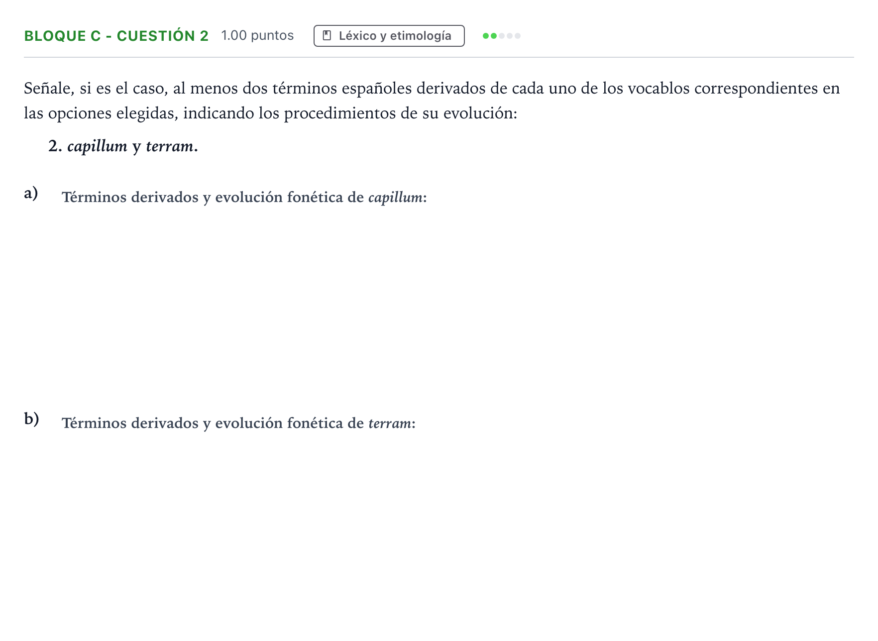 Enunciado: Bloque C - Cuestión 2 · Latín II PAU Andalucía Ordinaria Titular 2023