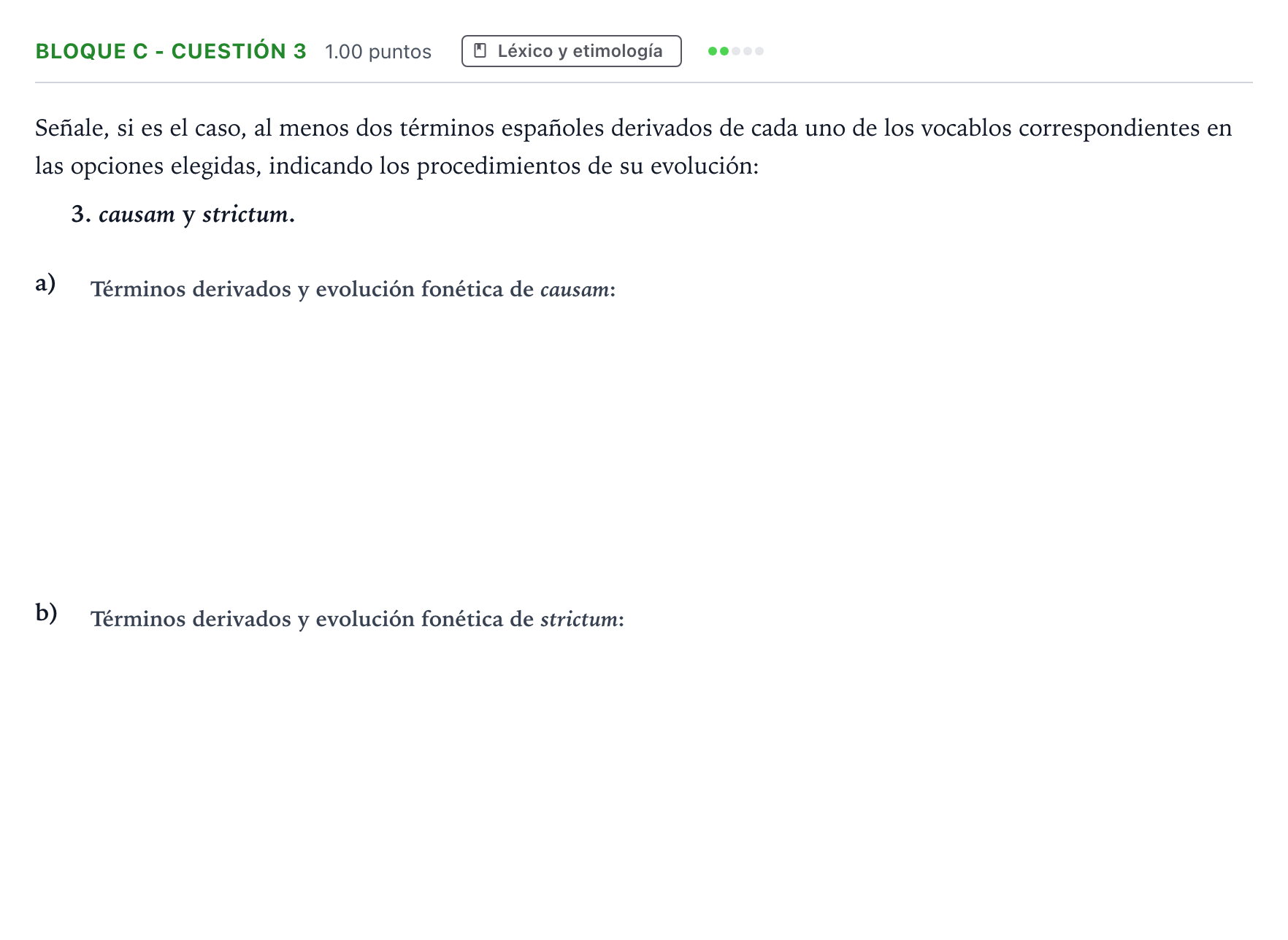 Enunciado: Bloque C - Cuestión 3 · Latín II PAU Andalucía Ordinaria Titular 2023
