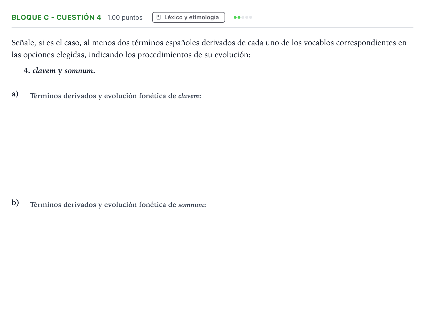 Enunciado: Bloque C - Cuestión 4 · Latín II PAU Andalucía Ordinaria Titular 2023