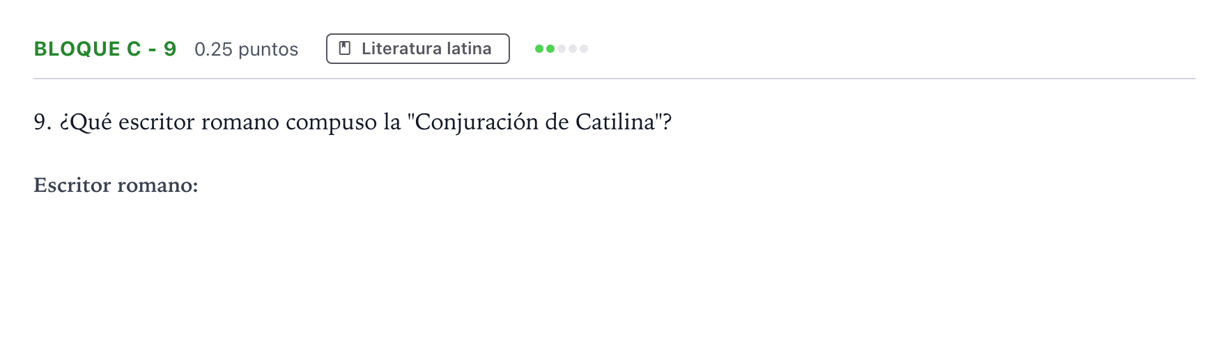Enunciado: Bloque C - 9 · Latín II PAU Andalucía Ordinaria Reserva 2023