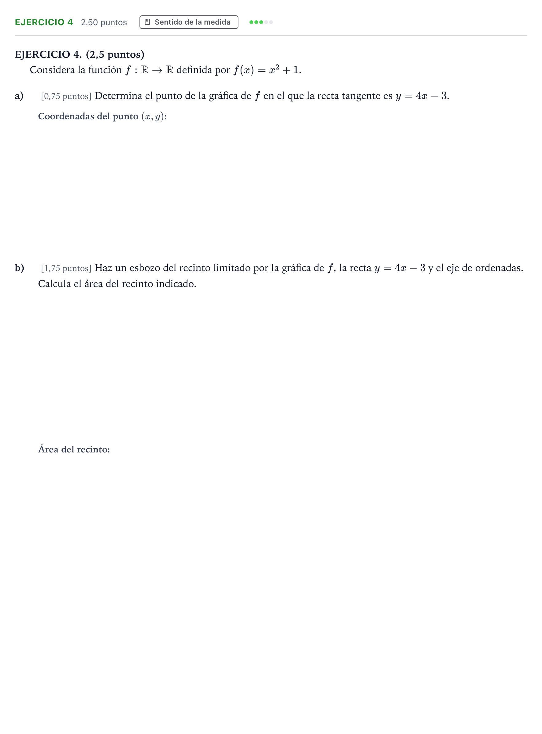 Enunciado: EJERCICIO 4 · Matemáticas II PAU Andalucía Ordinaria Reserva 2023