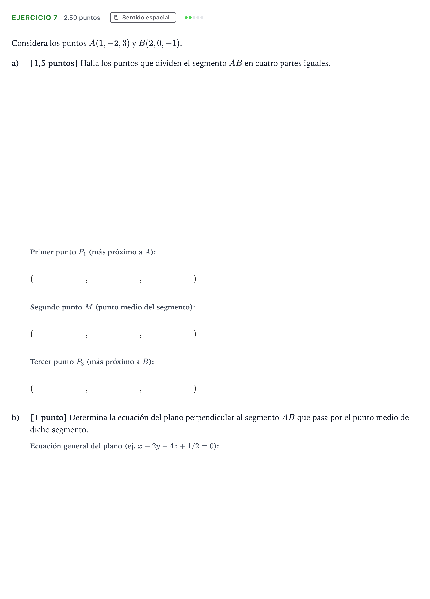 Enunciado: EJERCICIO 7 · Matemáticas II PAU Andalucía Ordinaria Reserva 2023