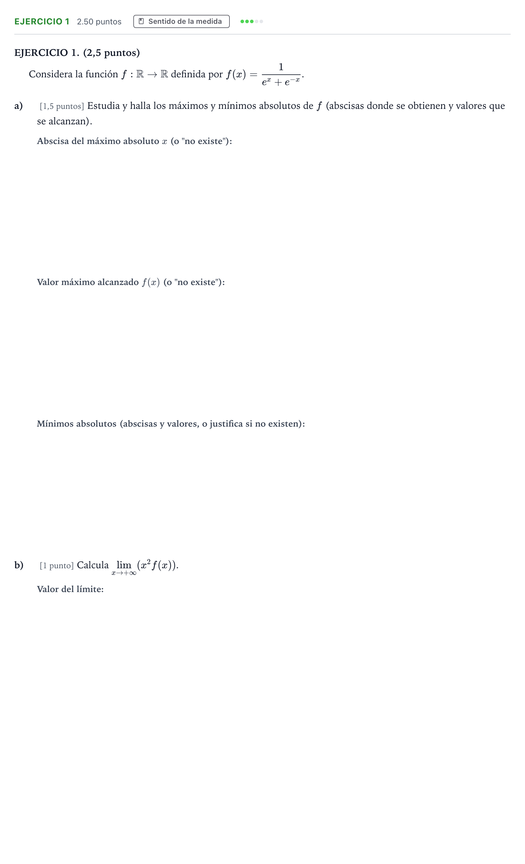 Enunciado: Ejercicio 1 · Matemáticas II PAU Andalucía Ordinaria Titular 2023