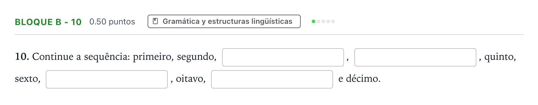 Enunciado: Bloque B - 10 · Portugués PAU Andalucía Extraordinaria Reserva 2023