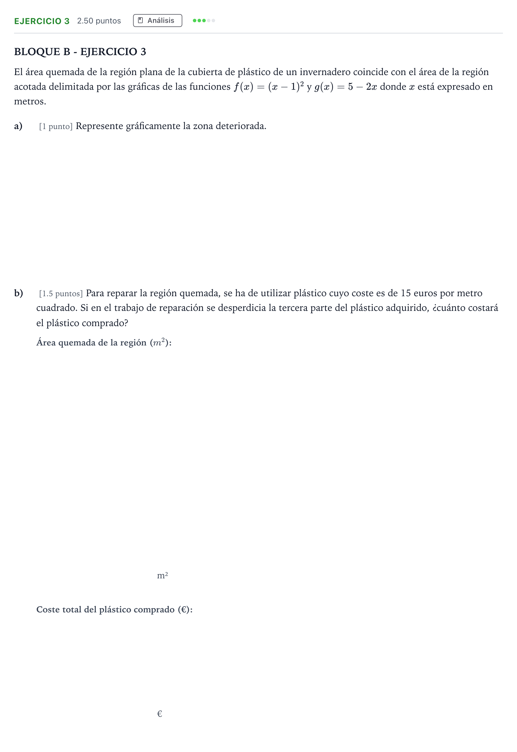 Enunciado: Ejercicio 3 · Matemáticas aplicadas a las Ciencias Sociales II PAU Andalucía Extraordinaria Titular 2023