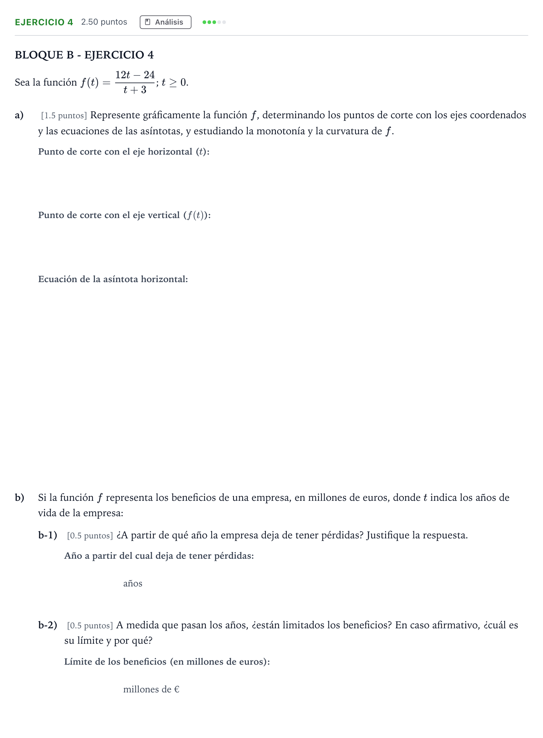 Enunciado: Ejercicio 4 · Matemáticas aplicadas a las Ciencias Sociales II PAU Andalucía Extraordinaria Titular 2023