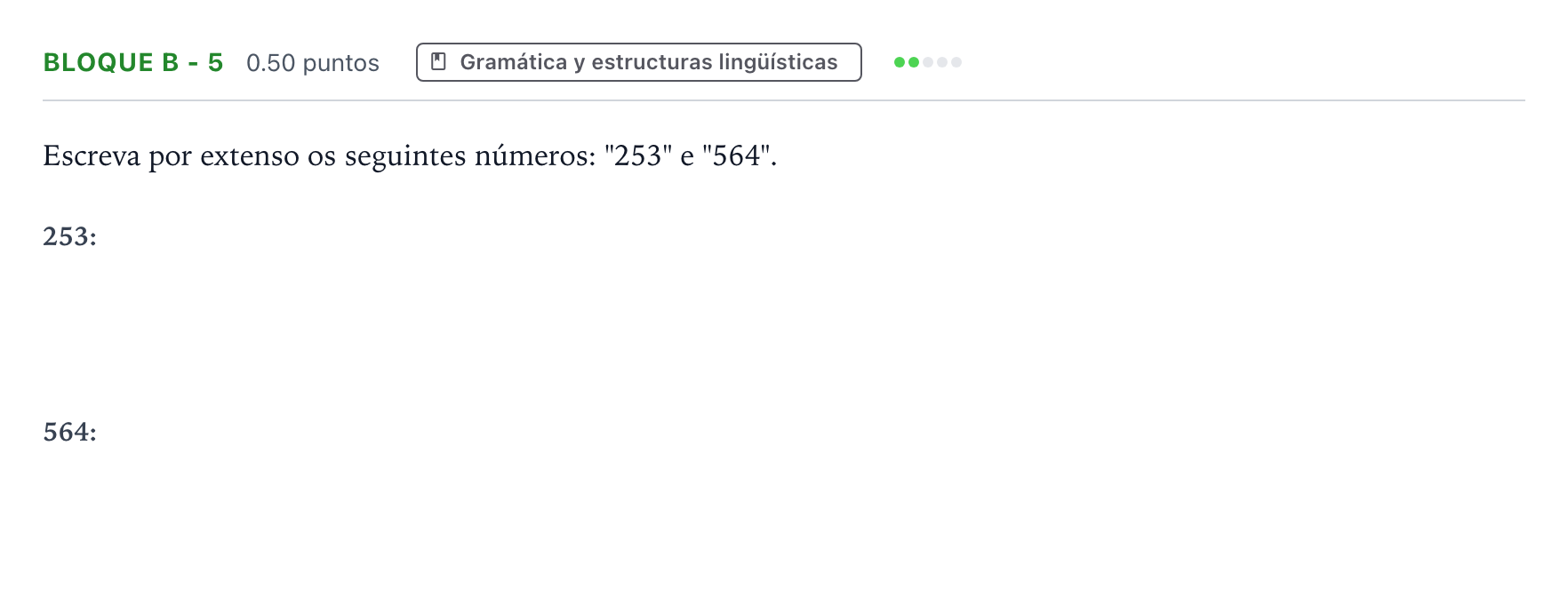 Enunciado: Bloque B - 5 · Portugués PAU Andalucía Extraordinaria Suplente 2023
