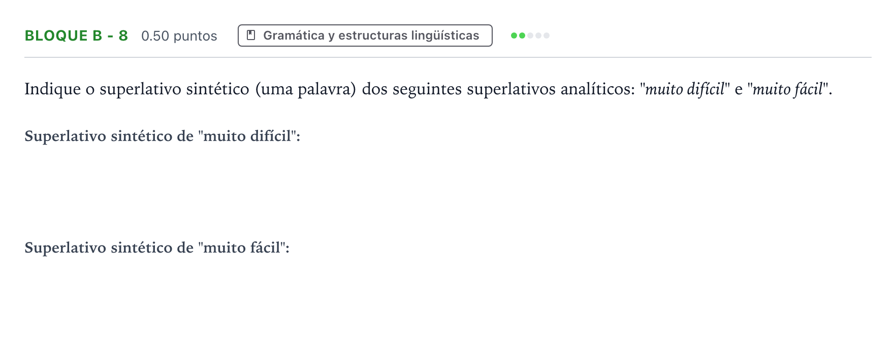 Enunciado: Bloque B - 8 · Portugués PAU Andalucía Extraordinaria Suplente 2023