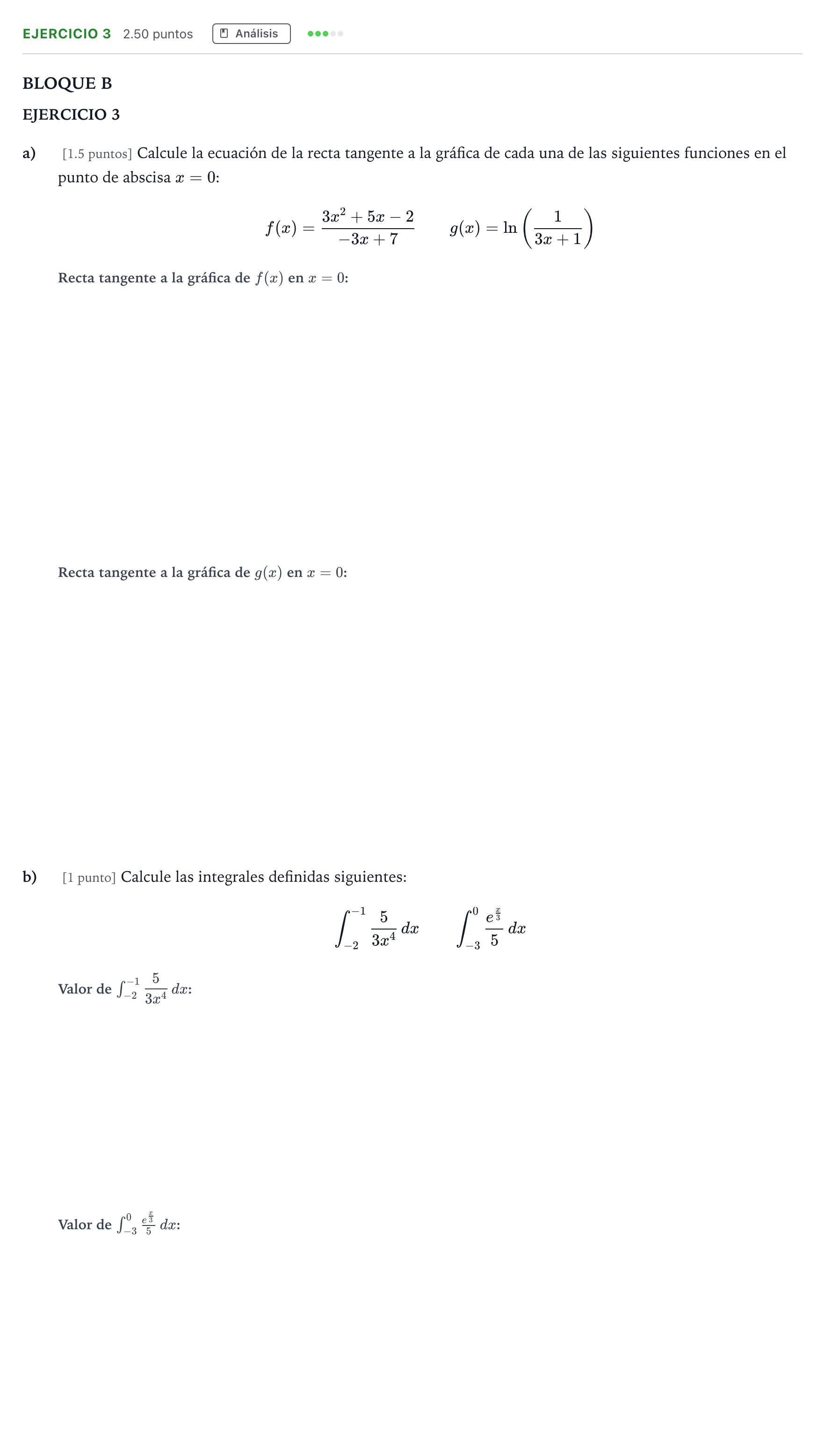 Enunciado: Ejercicio 3 · Matemáticas aplicadas a las Ciencias Sociales II PAU Andalucía Ordinaria Reserva 2023