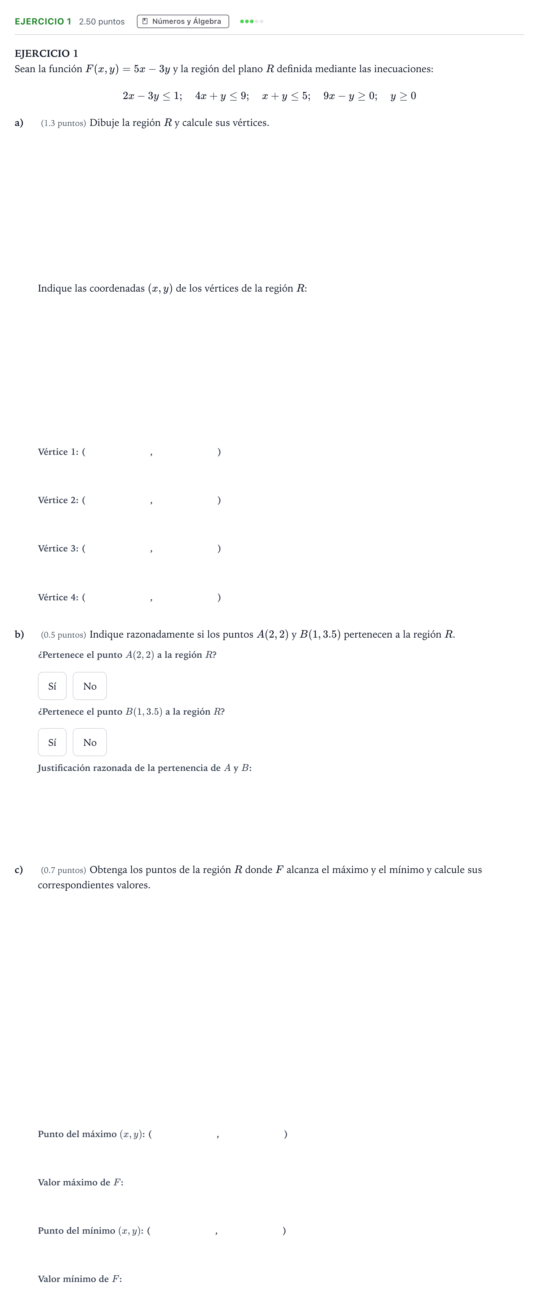 Enunciado: EJERCICIO 1 · Matemáticas aplicadas a las Ciencias Sociales II PAU Andalucía Ordinaria Titular 2023